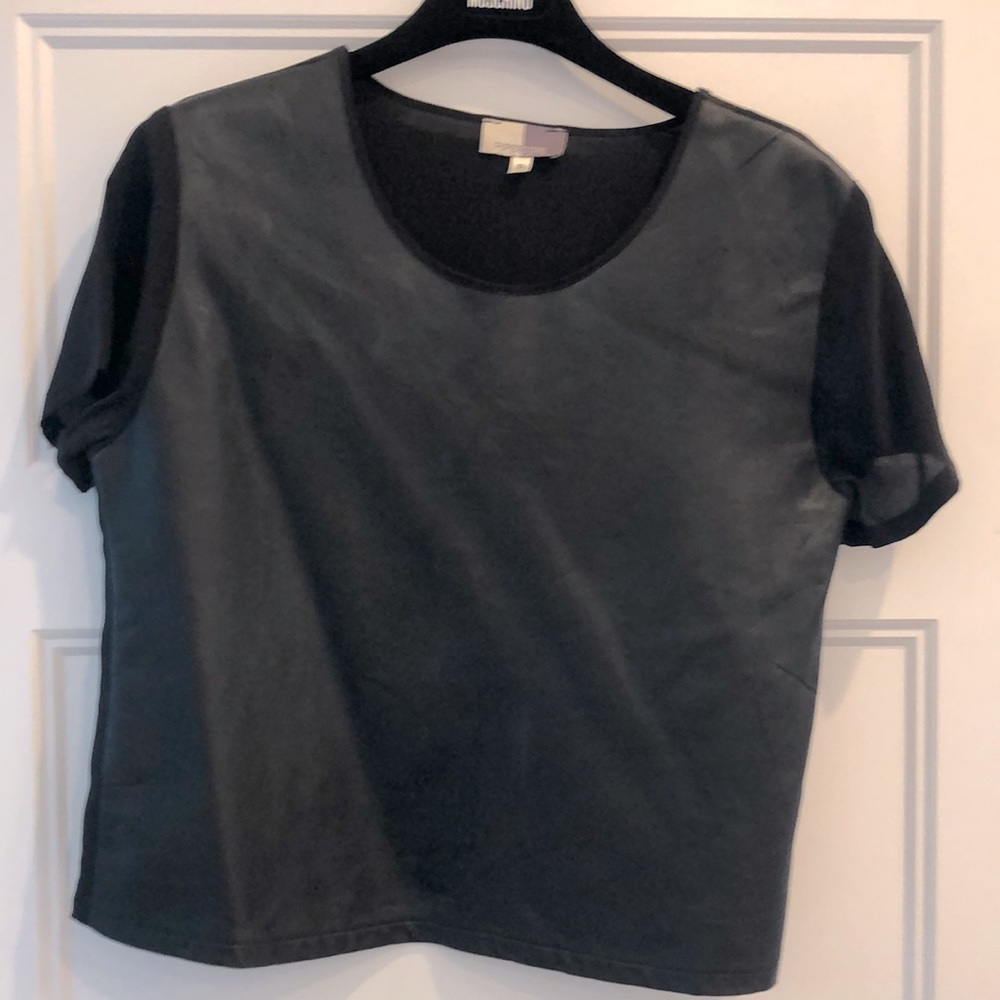 Piper gore leather and silk  t shirt Sz s